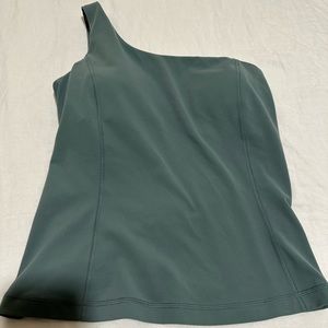 One shoulder green lululemon shirt size 6